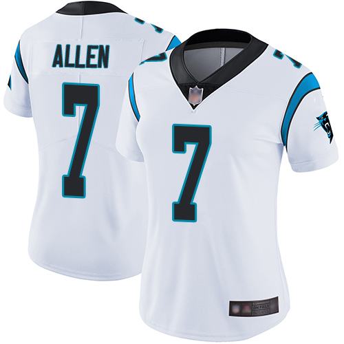 Carolina Panthers Limited White Women Kyle Allen Road Jersey NFL Football #7 Vapor Untouchable->youth nfl jersey->Youth Jersey